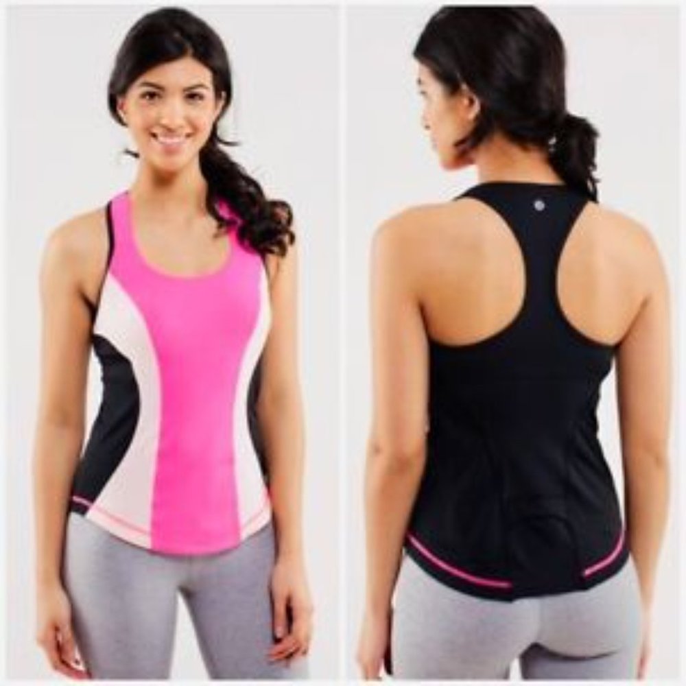 NEW LULULEMON Pink Cardio Kick / Cool Racerback Tank Top - Size 6